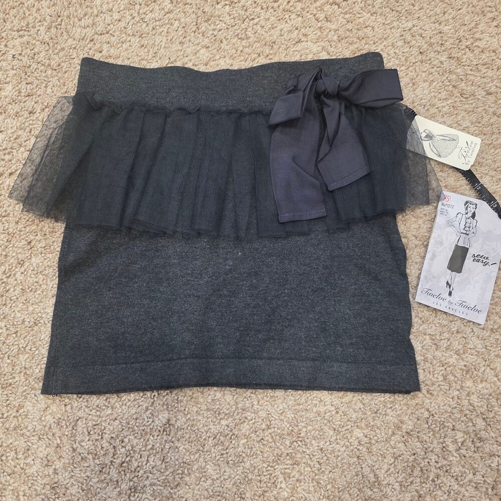 NWT Forever XXI grey knit mini skirt sz S/P whimseygoth